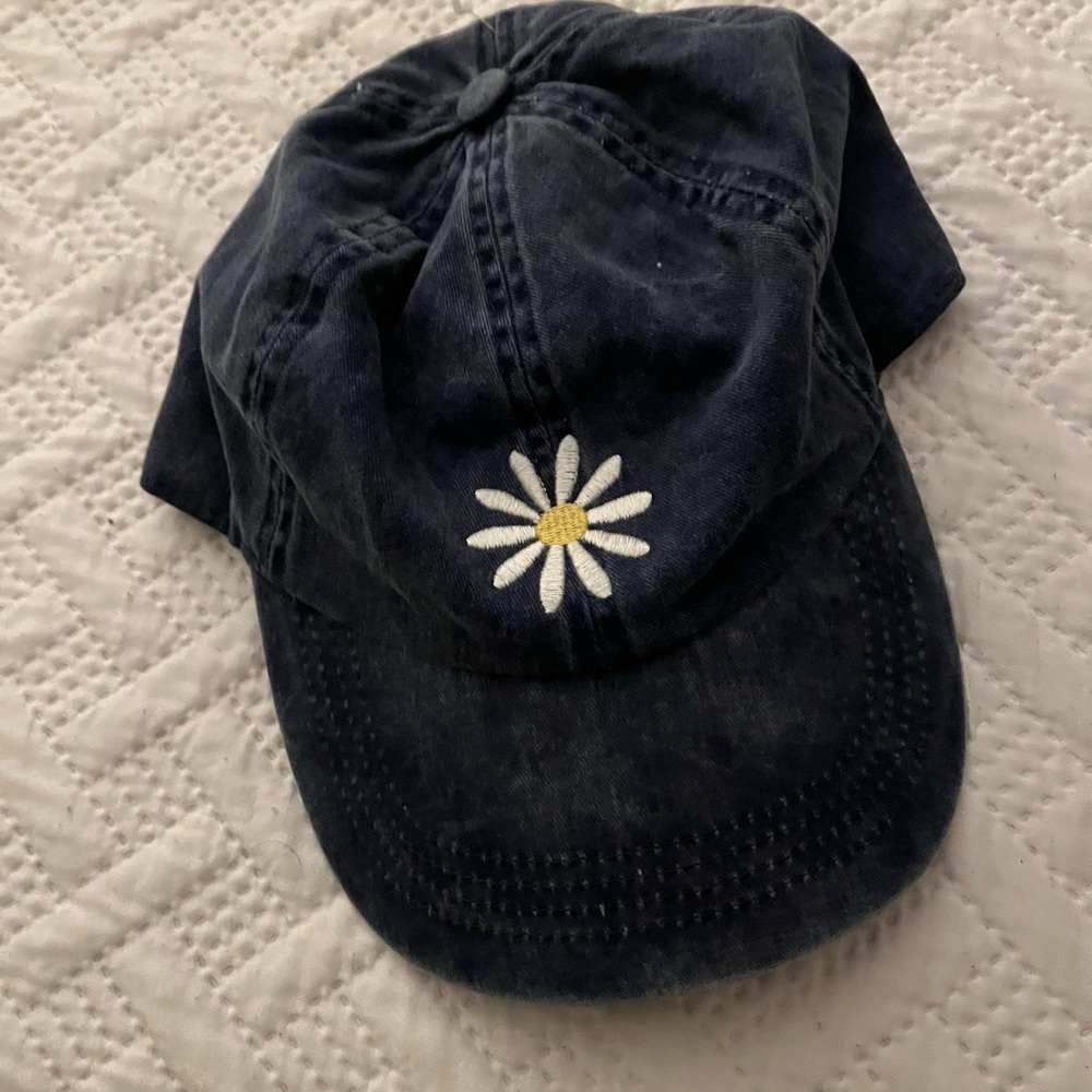 Kids Navy Blue Daisy Cap